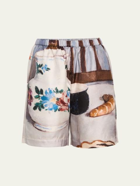 Nanushka Anne Silk Twill Shorts