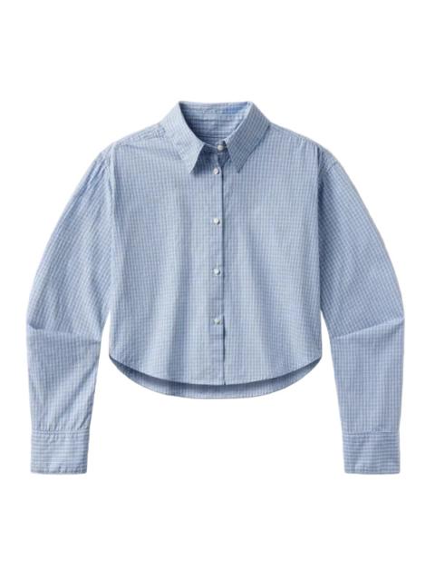 Citizens of Humanity Ana Cropped Shirt in Banker Blue Plaid