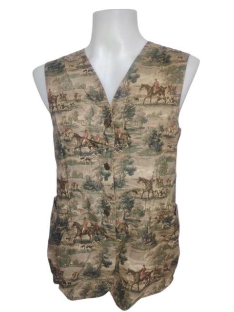 Vintage tapestry vest fullprint horses