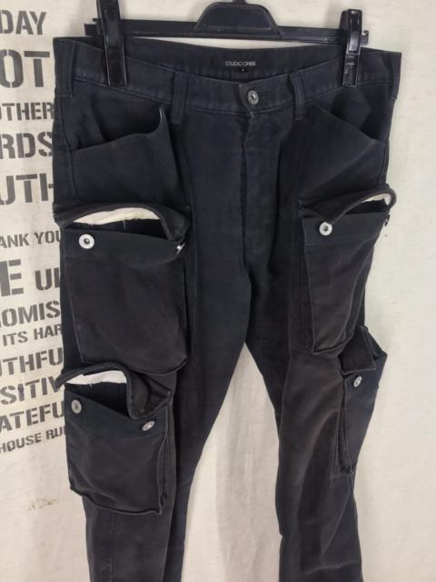 Other Designers Japanese Brand - STUDIO ORIBE HIDDEN BUTTON ACID WASH CARGO PANT