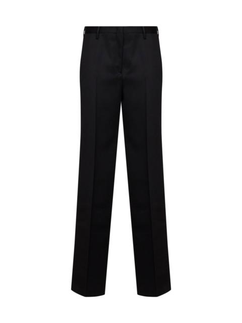 FENDI Fendi Women Black Grain De Poudre Wool Regular-Fit Trousers
