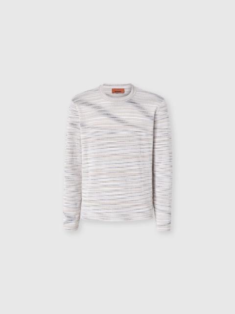Missoni Ribbed crew-neck flamed cotton pullover