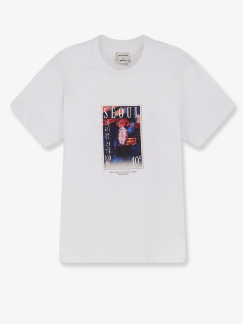 Other Designers Walk In Paris Cotton T-Shirt With Walk In Seoul Print On The Front