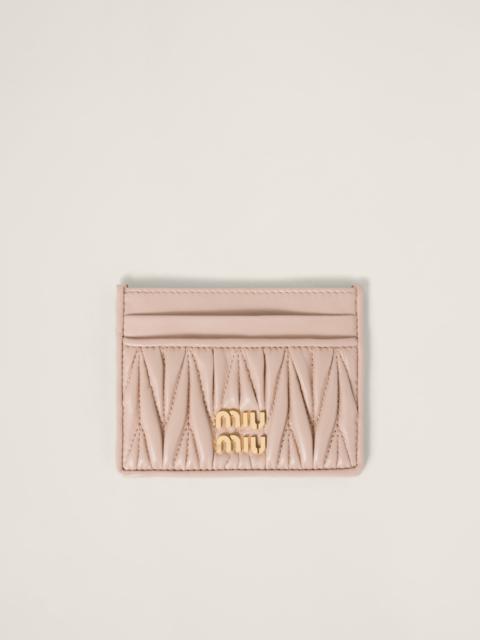 Matelassé nappa leather card holder