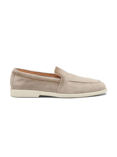 Santoni Men's beige suede loafer