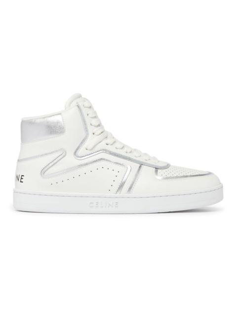 CELINE Ct-01 "z" trainer high top sneaker in metallic calfskin and calfskin