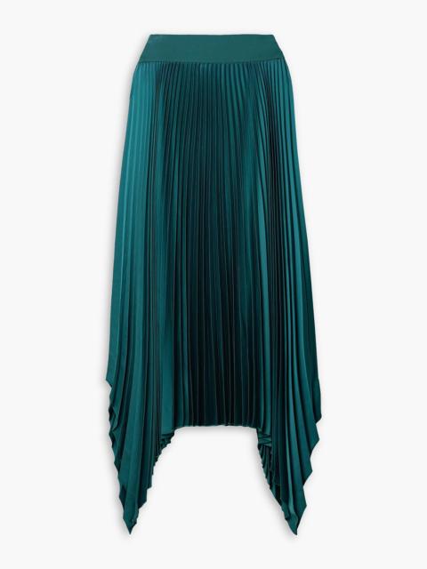 JOSEPH Ade asymmetric pleated satin midi skirt