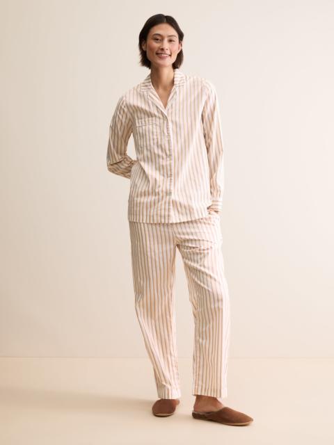 Derek Rose Women's Pajamas Capri Cotton Batiste Fawn Stripe
