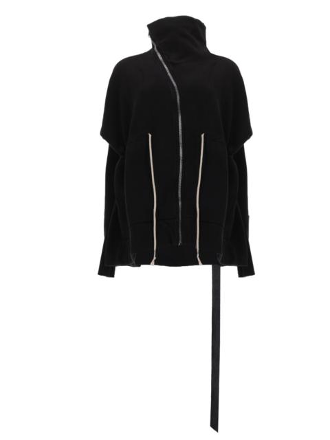 Rick Owens DRKSHDW FELPA MOUNTAIN SAIL IN COTONE CON ZIP