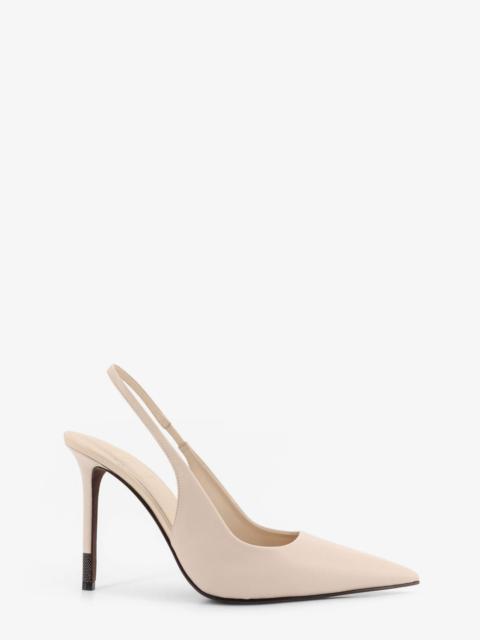 Brunello Cucinelli Leather Pumps With Monili Detail On The Heel