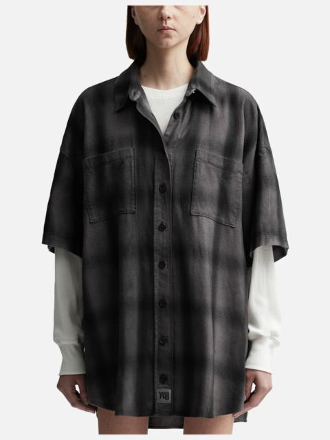 alexanderwang.t PRE-STYLED SHADOW PLAID SHIRT