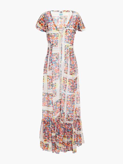 Missoni Ruffled printed silk-crepon maxi dress