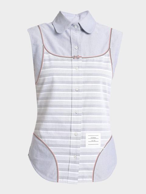 Thom Browne Sleeveless Swimsuit Trompe L & apos;oeil Button-Down Shirt