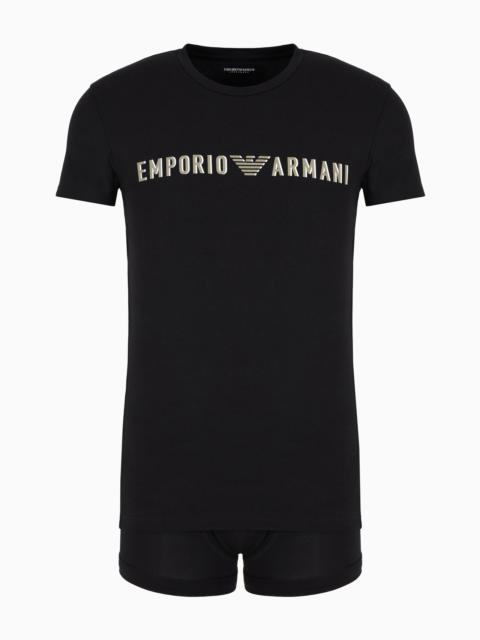 EMPORIO ARMANI ASV MEGALOGO UNDERWEAR SET OF T-SHIRT AND BOXER BRIEFS