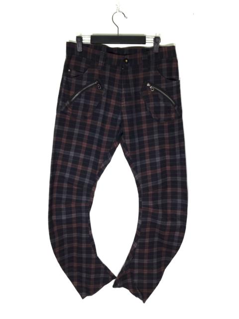 Other Designers Japanese Brand - PPFM Tartan Plaid Checkered Curved Slim Fits Trouser