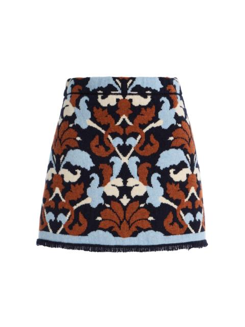 Cara Cara Lilabeth Merino Wool Mini Skirt blue