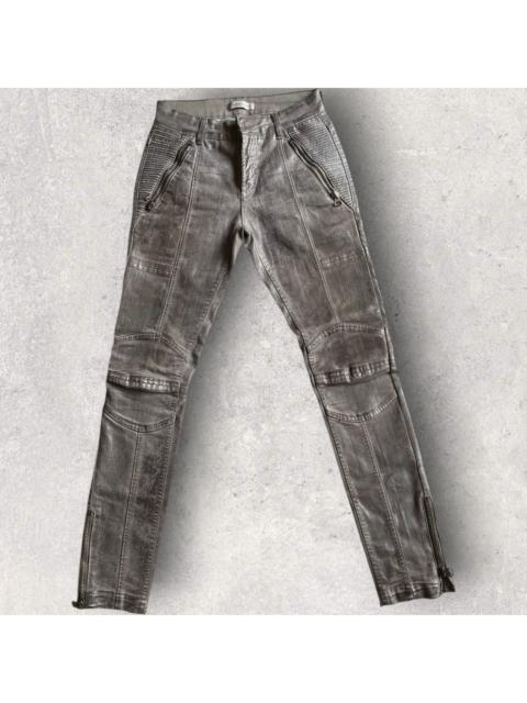 Balmain Balmain Grey Wax Biker Jeans