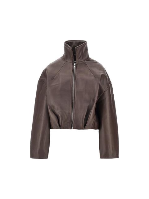 ROTATE Rotate Women Leather Boxy Jacket
