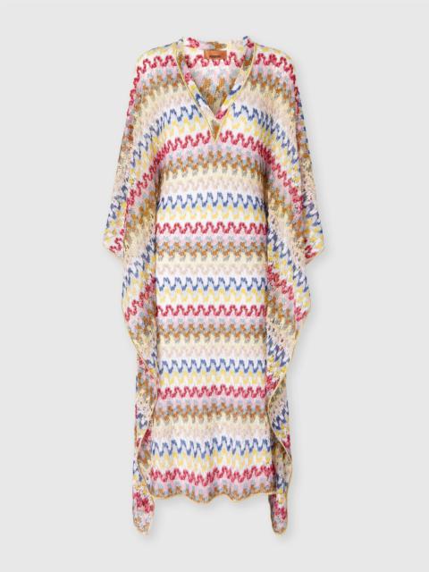Missoni Long kaftan in lamé viscose lace
