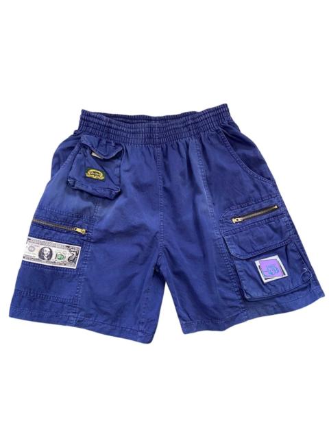 Other Designers RARE Vintage 90s Blue Utility Cargo Shorts Drawstring