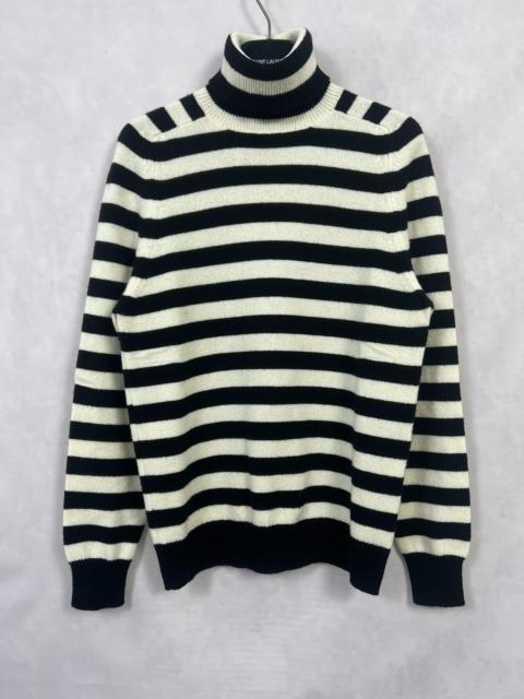 SAINT LAURENT Saint Laurent 15FW Black White Striped Turtleneck Sweater