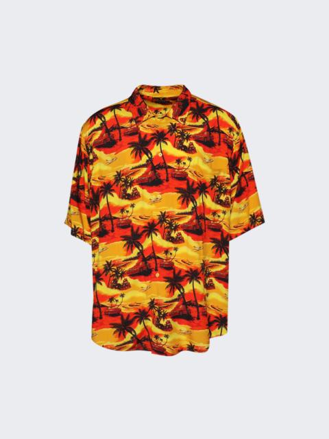 BALENCIAGA Minimal Short Sleeve Shirt Orange