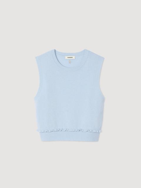 Sandro RUFFLED CROPPED SWEATER
