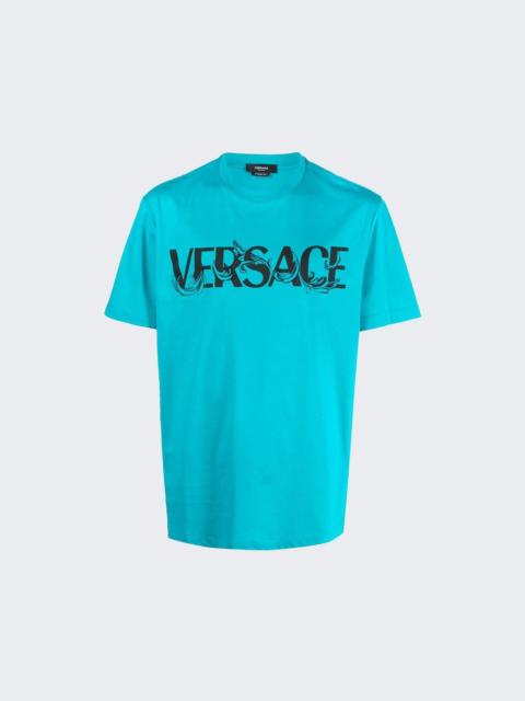 VERSACE Barocco Silhouette Logo T-shirt Turquoise