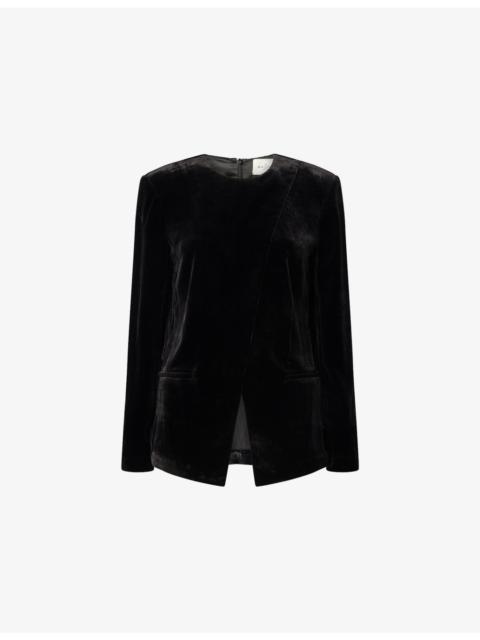LE KASHA Certosa Wrap-Front Velvet Jacket