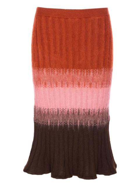 FENDI Fendi Women Gradient Mohair And Wool High-Waisted Midi Skirt