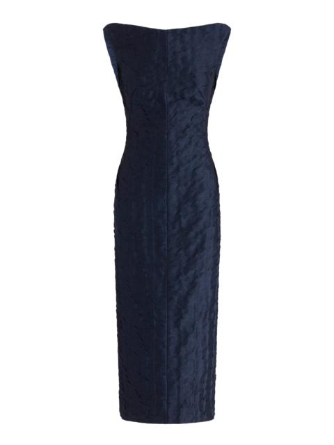 MATICEVSKI Fervor Linen-Silk Blend Midi Dress black