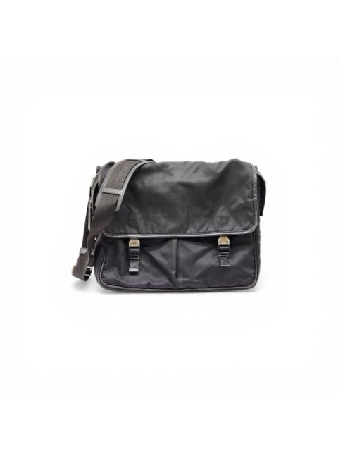 Prada Tessuto Nylon Messenger Crossbody Computer Bag Black Unisex