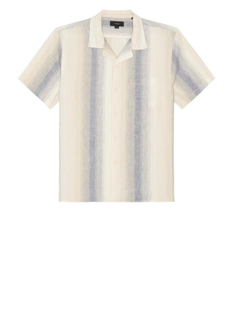 Vince Marina Stripe Short Sleeve Cabana Shirt