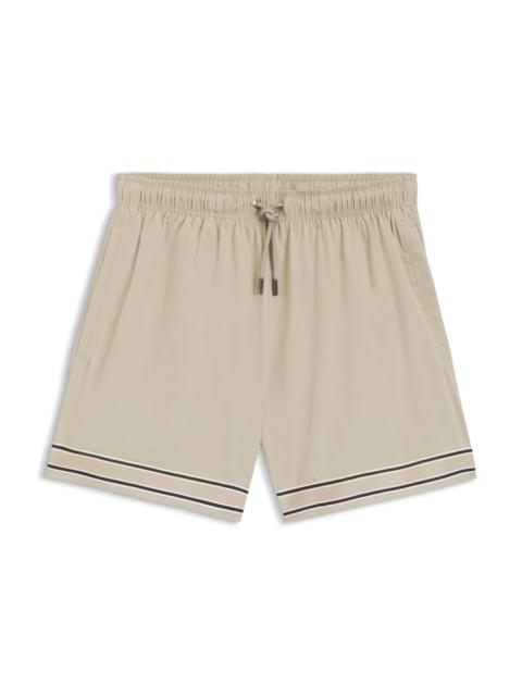 BOSS DRAWSTRING SWIM SHORTS IN STRETCH FABRIC WITH TAPE TRIM