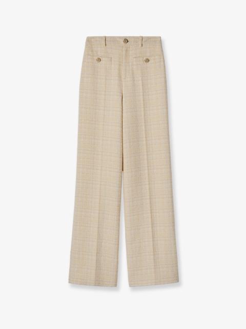 GUCCI Gucci Cotton Blend Trousers With Checked Pattern