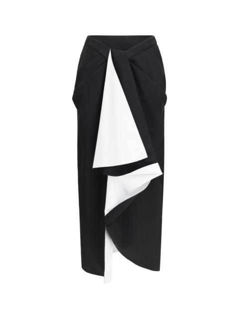 Givenchy Givenchy Women Draped Midi Skirt In Double-Faced Wool And Mohair