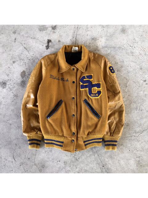 Other Designers Vintage - ADMIRAL SPORTSWEAR Custom Made Leather Varsity Jacket
