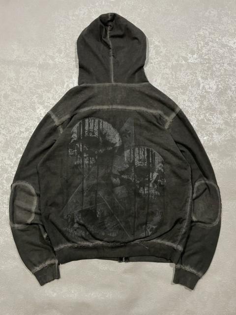 Other Designers Japanese Brand - Vintage Affliction Type LGB Style Skull Print Zip Hoodie