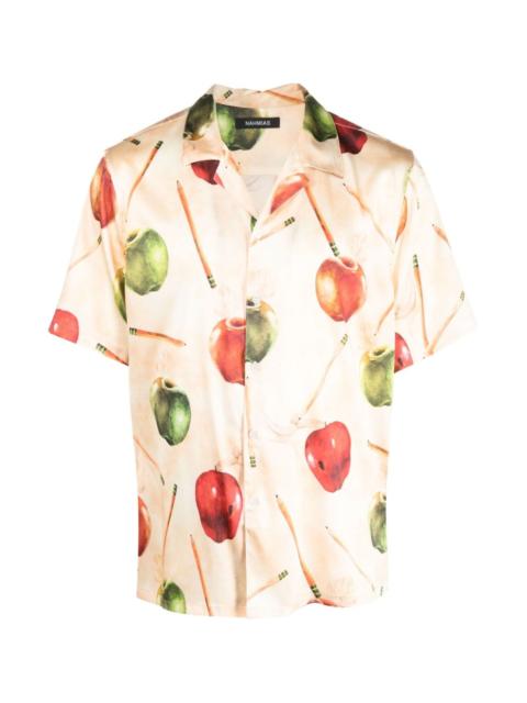 NAHMIAS APPLE-MOTIF SILK SHIRT