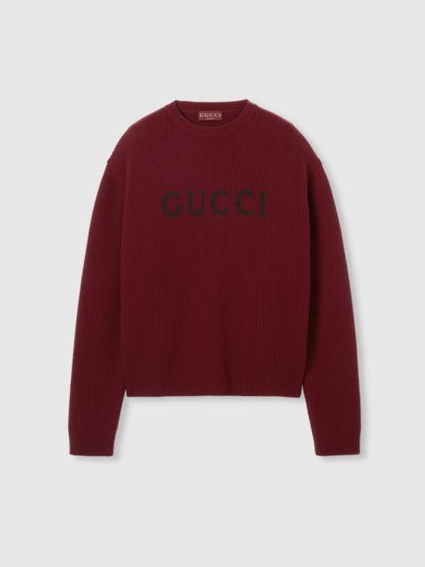 GUCCI Wool cashmere rib knit sweater