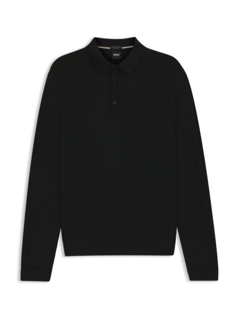 BOSS KNITTED POLO SWEATER IN VIRGIN WOOL