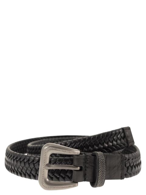 Brunello Cucinelli Brunello Cucinelli Women Braided Stretch Leather Belt With Eco Finish Brass Buckle