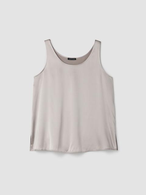 EILEEN FISHER Stretch Silk Charmeuse Scoop Neck Tank
