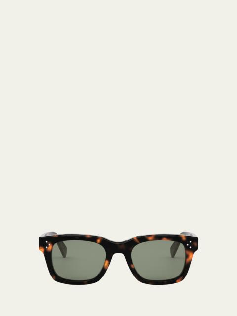 Men's Three Dots Acetate and Nylon Square Sunglasses
