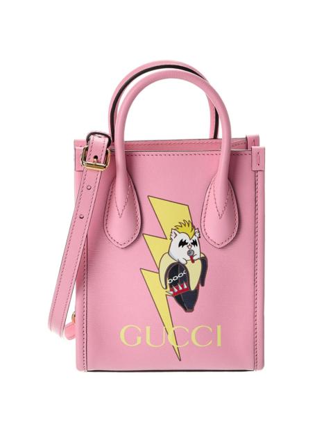 GUCCI Gucci x Bananya Mini Leather Tote