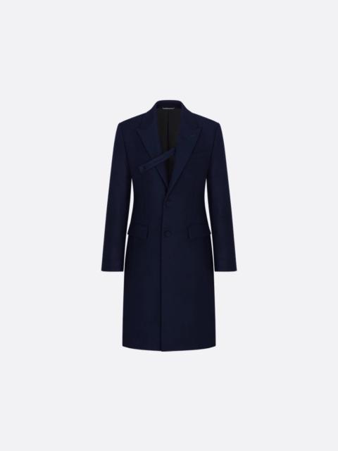 Dior Dior Virgin Wool Long Coat Blue