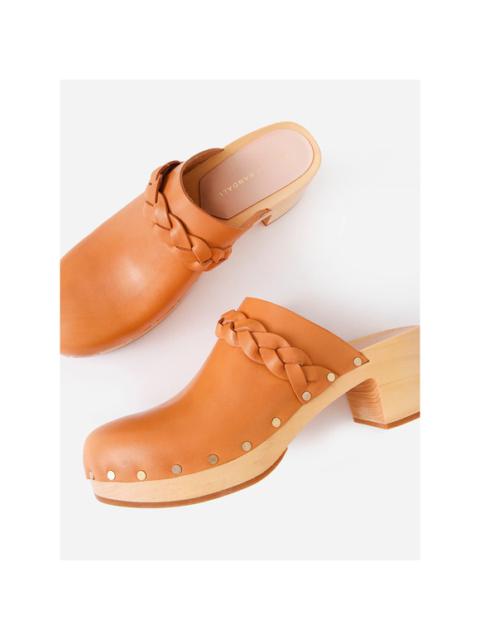 Other Designers Anthropologie - Loeffler Randall Lupa Honey Mid Heel Clog Leather Round Toe Brown 10B