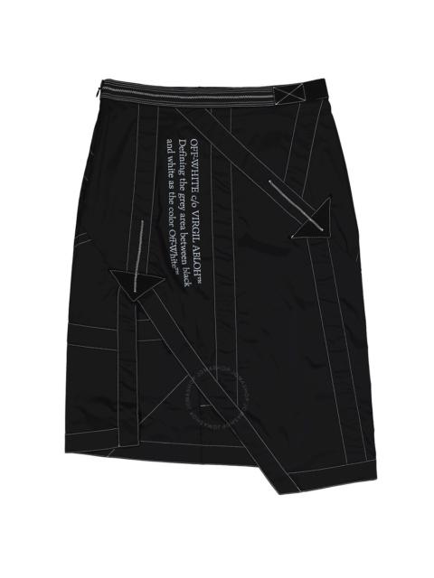 Off-White Off-White Side-Vent Asymmetric Skirt in Black White