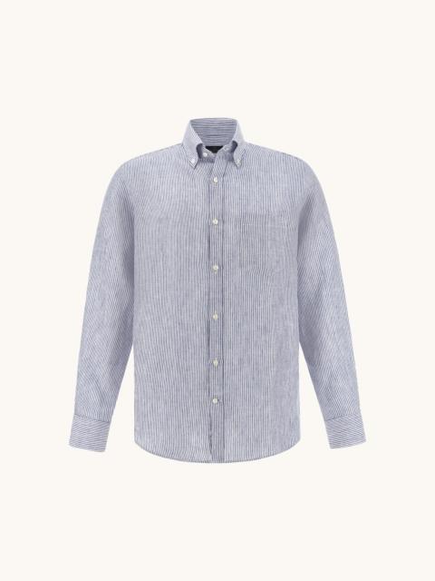 Paul & Shark SOFFIO LINEN SHIRT WITH STRIPED PATTERN