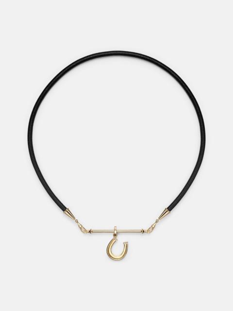 MARIE LICHTENBERG 18kt gold and leather pendant necklace with diamonds